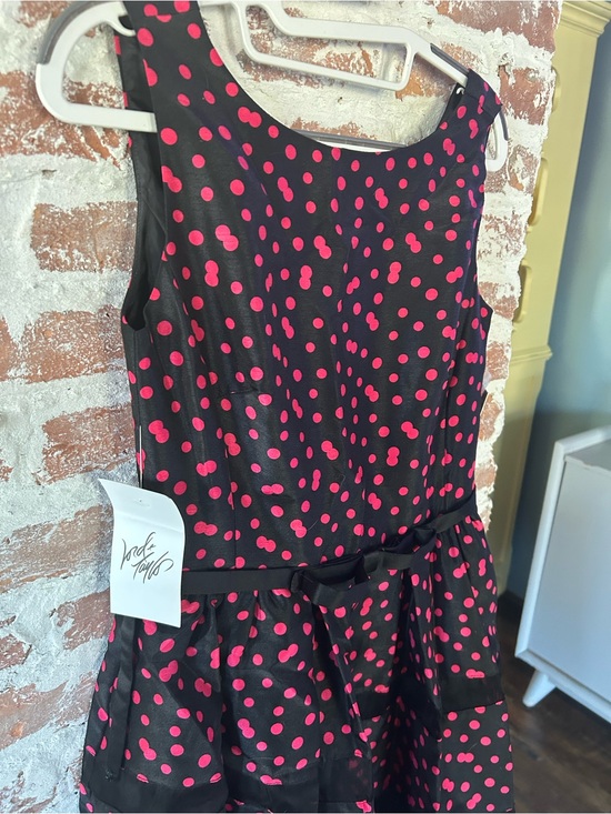 Taylor Dresses & Skirts - NWT TAYLOR Patterned & Striped Midi Dress with Pink Dots, Lined, w/Taffeta Under
